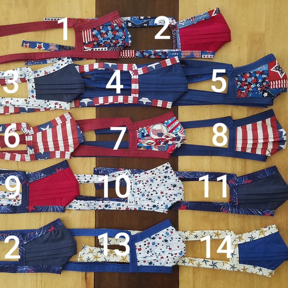 Patriotic Tie Back Masks